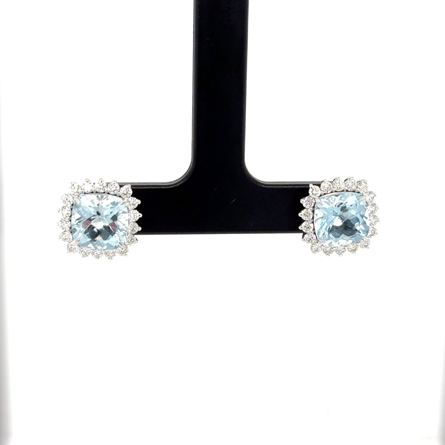 White Gold-Aquamarine-Diamond-Square-Studs 