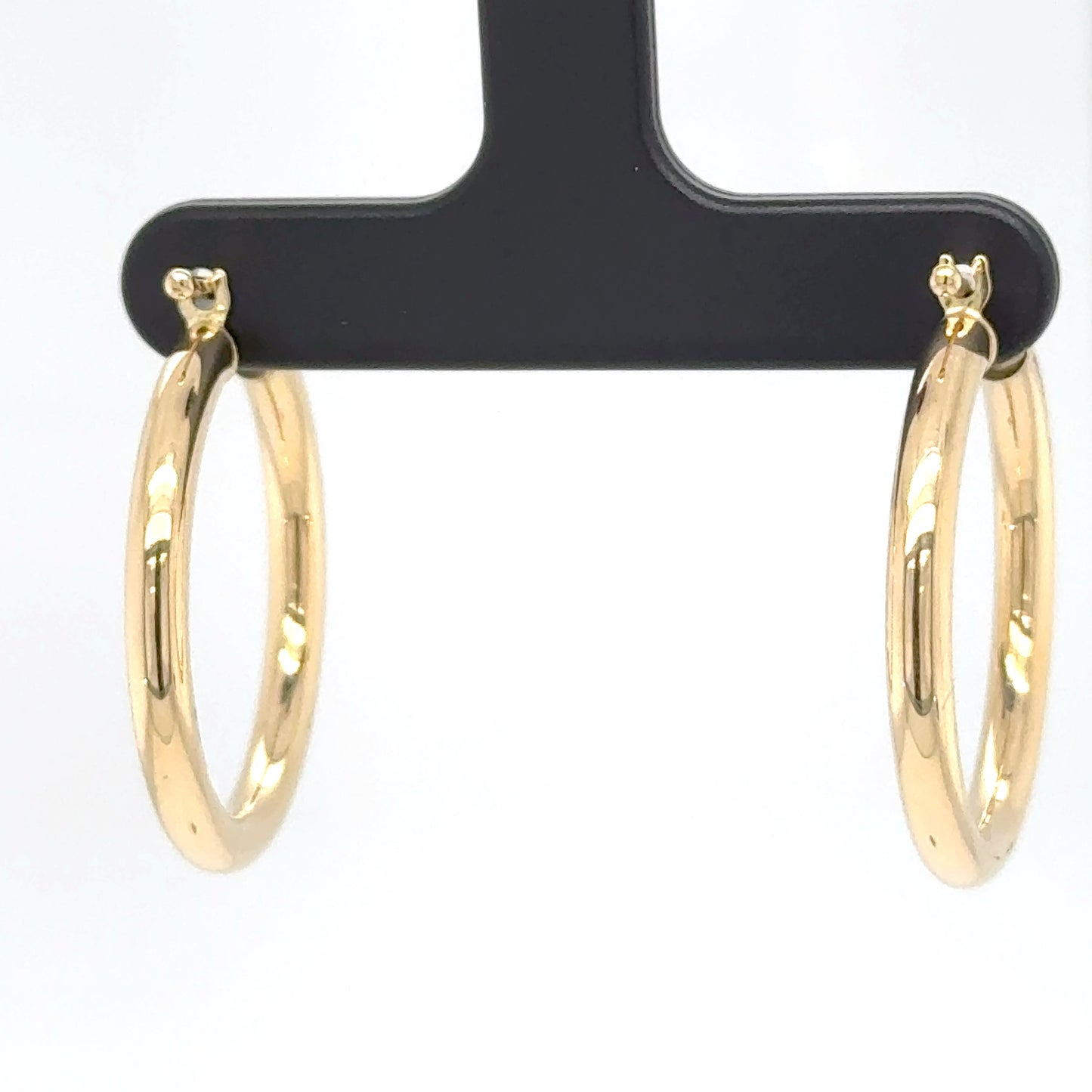 18K Gold (3mm x 20mm)  Hoop Earring